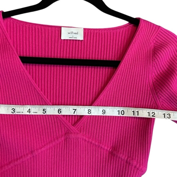 Aritzia Wilfred Gabrielle Dress- Pink Ribbed Sweater Dress- Size Small - Picture 12 of 13